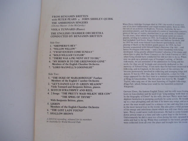 Benjamin Britten Peter Pears Salute To Percy Grainger Ebay ebay